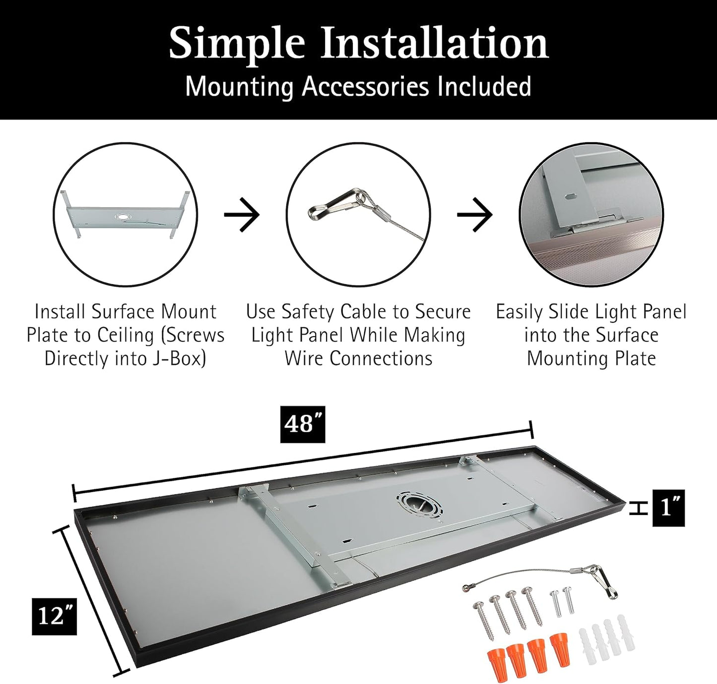2x4 FT Surface Mount LED Panel, Dimmable & CCT Adjustable