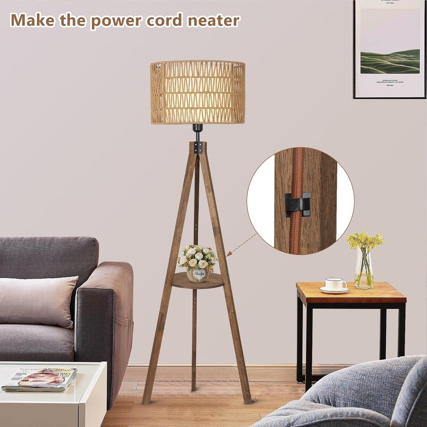 Rattan Tripod Floor Lamp