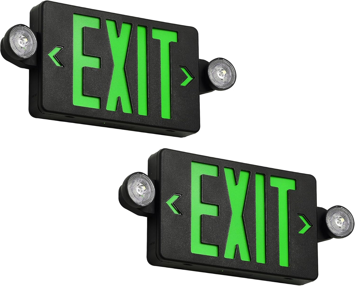 Black LED Exit Sign with Emergency Lights