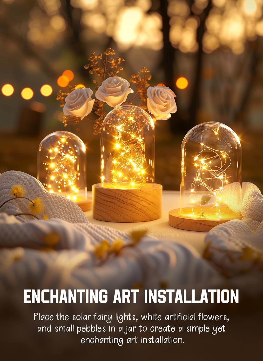 Solar-Powered Warm White Fairy Lights