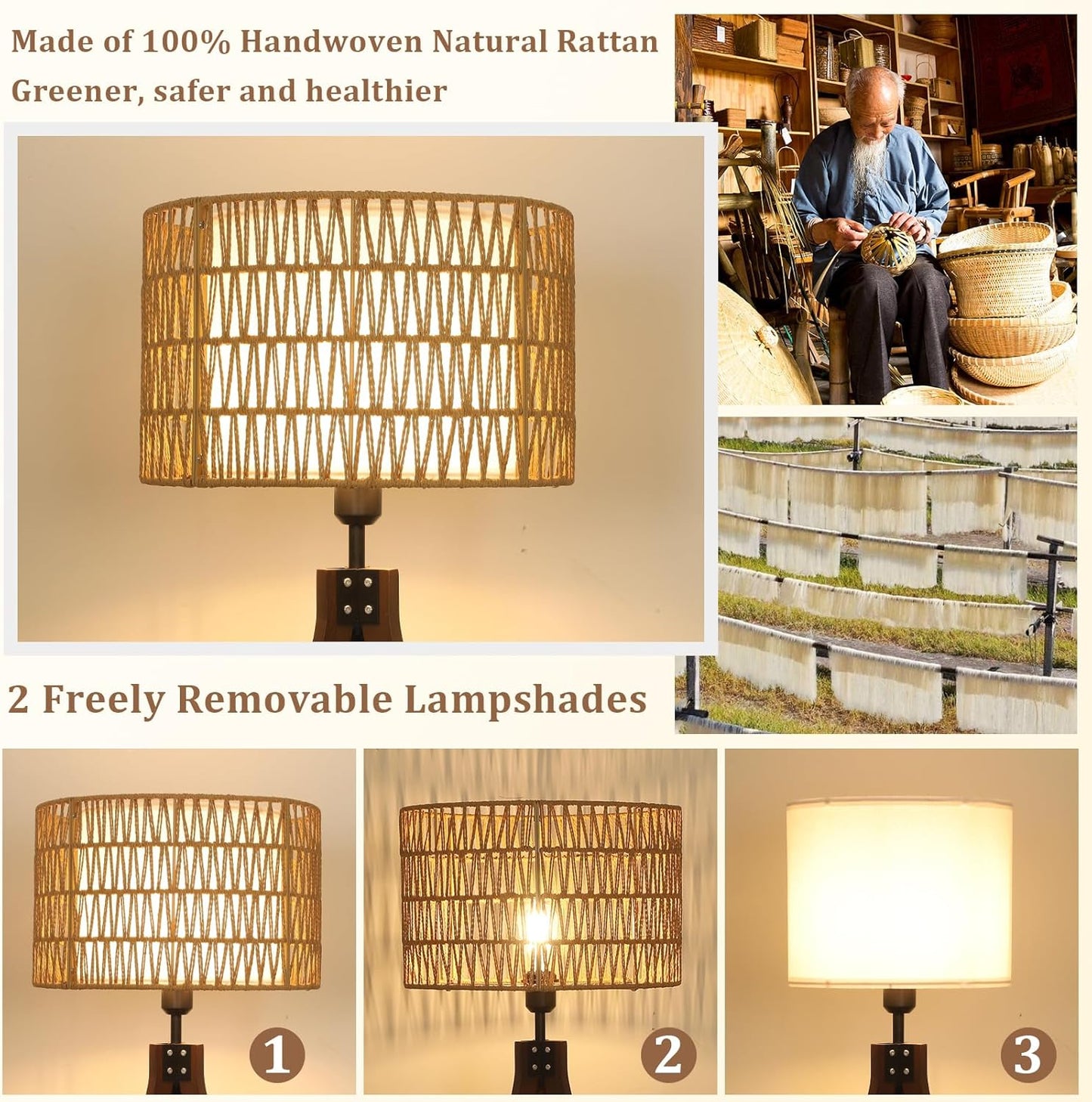 Rattan Tripod Floor Lamp