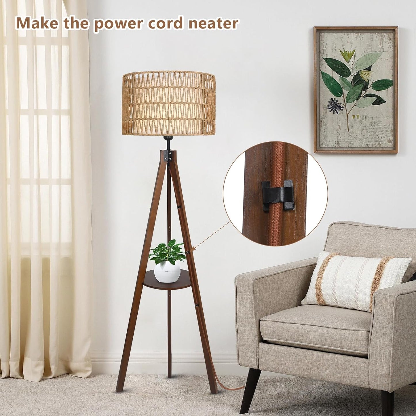 Rattan Tripod Floor Lamp