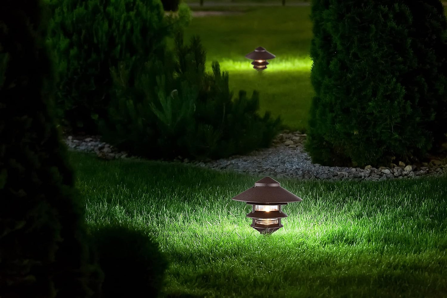 2 Louver Hood Outdoor Pathway Light