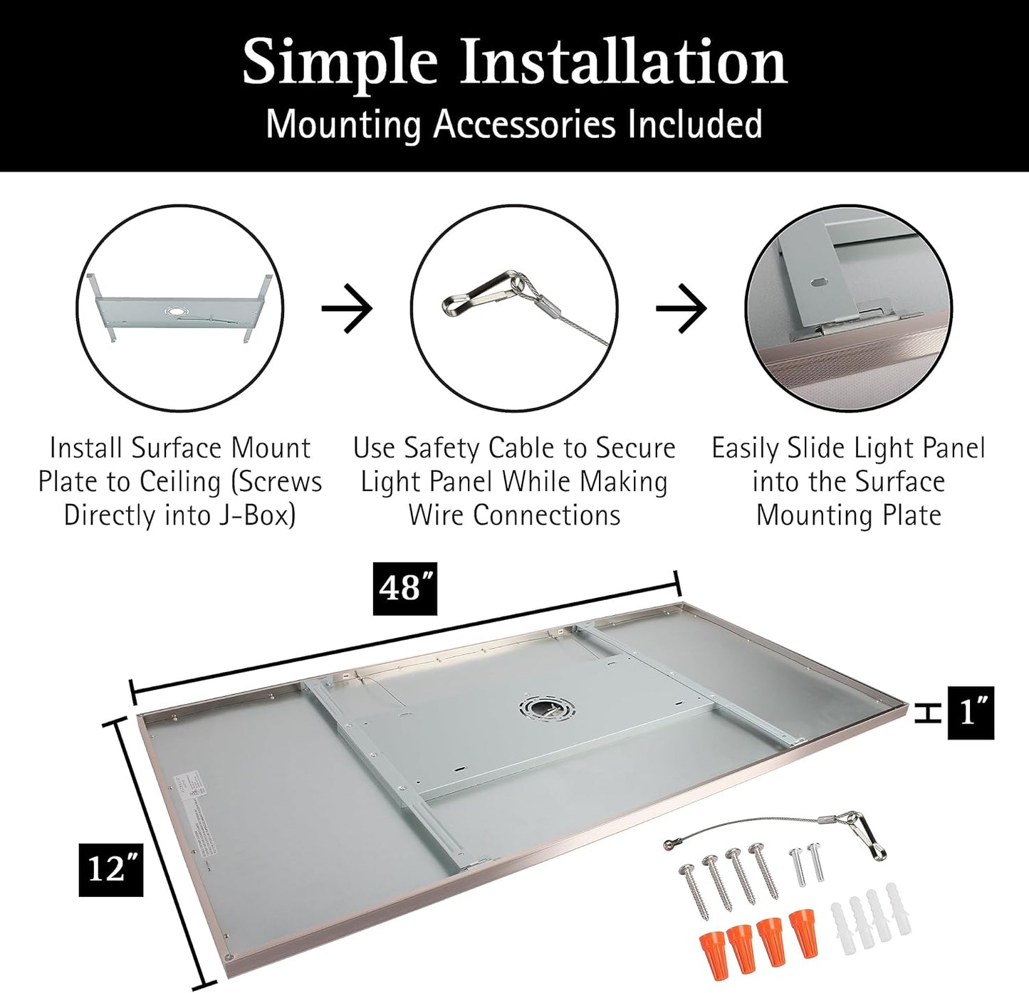 2x4 FT Surface Mount LED Panel, Dimmable & CCT Adjustable