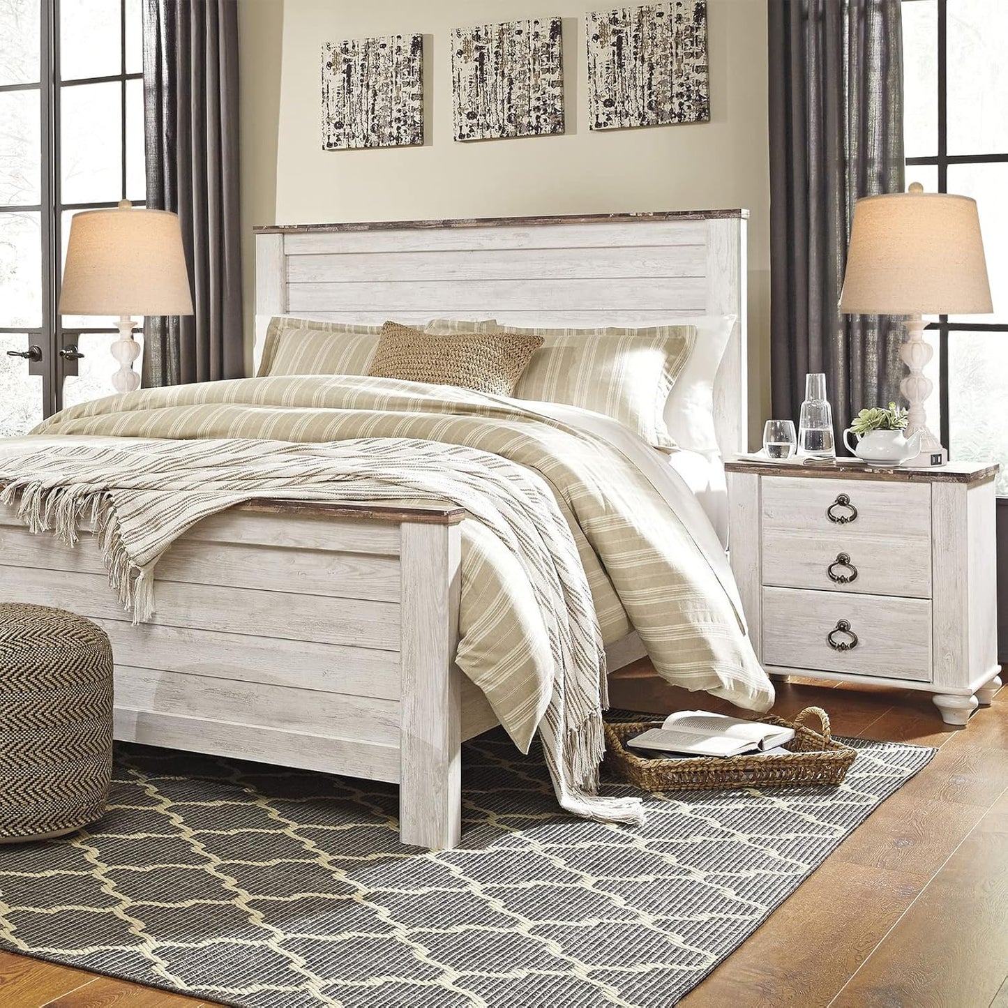Bai Source Control-Farmhouse-Dimmable-Charging-Nightstand