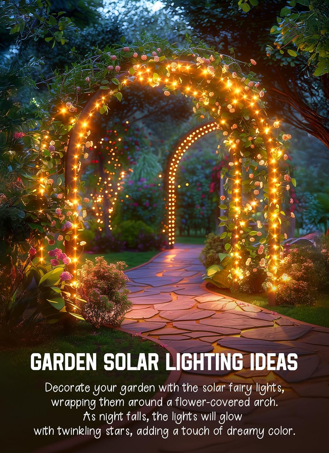 Solar-Powered Warm White Fairy Lights