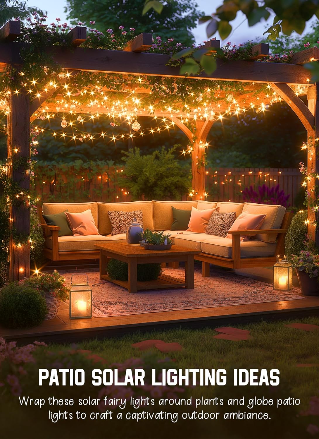 Solar-Powered Warm White Fairy Lights